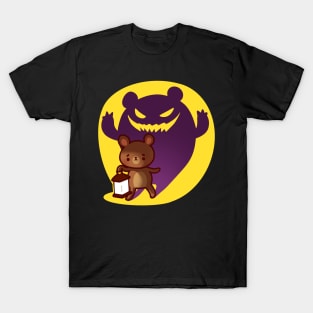 Cute Bear with a Scary Lantern Shadow T-Shirt